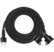 Prodlužovací kabel spojka gumový 15m 2Z 3x 1,5mm, IP44 černá-thumb-0