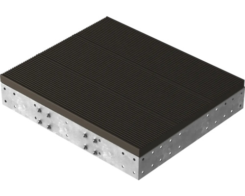 Platforma Pertura Tallis tmavě hnědá 80x88 cm Snížení obrubníku s vroubkovaným povrchem a upevňovacími otvory