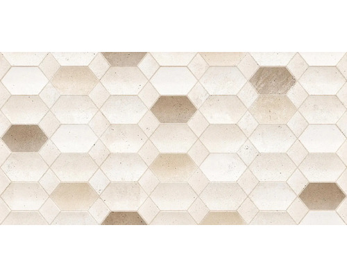 Dekor k obkladu Ibiza Beige Decor matt 60 x 30 cm Vzor šestiúhelníkových dlaždic