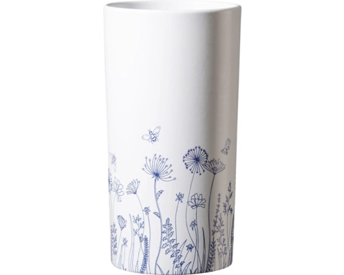 Váza keramická Lyon Ø11 x 21 cm letní louka bílá