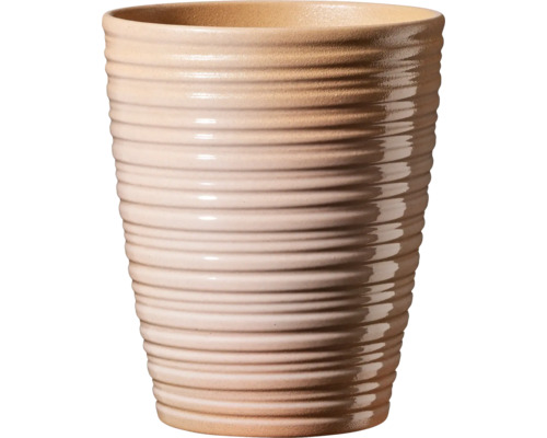 Keramický květináč s vodorovnými drážkami