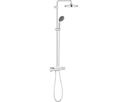 Sprchový systém s termostatickou baterií GROHE Vitalio Start chrom 26814001 Sprchový systém s hlavovou sprchou, ruční sprchou a termostatickou směšovací baterií