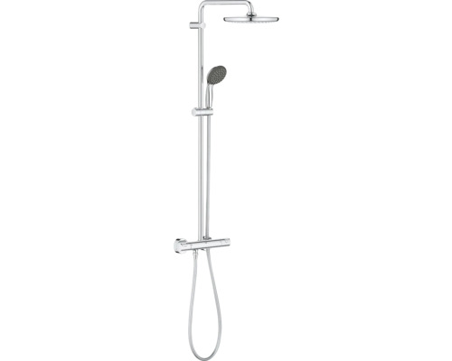 Sprchový systém s termostatickou baterií GROHE Vitalio Start chrom 26816000 Sprchový systém s hlavovou sprchou, ruční sprchou a termostatickou baterií