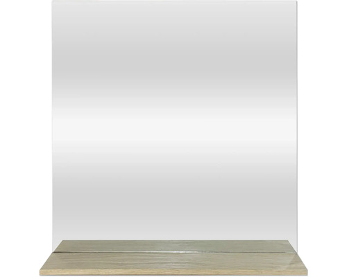 Zrcadlo s dřevěnou poličkou 60x61 cm Zrcadlo s dřevěnou poličkou 60x61 cm