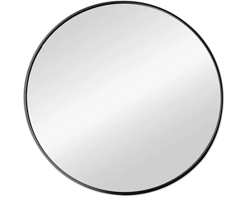 Nástěnné zrcadlo Ø60 cm hliník/černé Nástěnné zrcadlo Ø60 cm hliník/černé