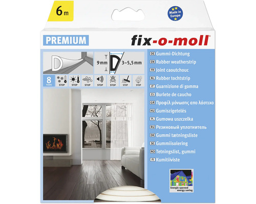 Těsnění D-profil bílé 6m 6x9mm SL Těsnění D-profil bílé 6m 6x9mm SL