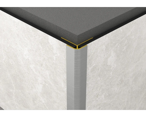 Rohová spojka pro vnější roh ROCKO TILES 2800 mm bronzový odstín Detail rohu obkladů s ukončovacím profilem