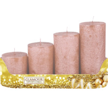 Glamour Christmas Candles Sada čtyř sloupových svíček