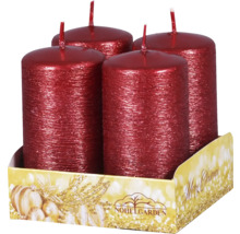 Čtyři červené sloupové svíčky v krabici