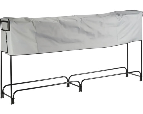 Kryt na regál na palivové dřevo na černém kovovém rámu