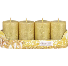 Čtyři válcové svíčky v krabici