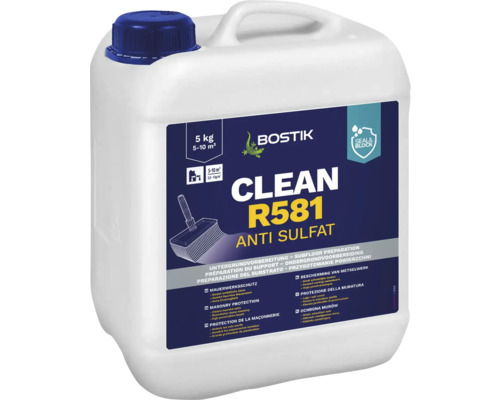 Odstraňovač soli na stěnu Bostik Clean R581 Anti Sulfat 5l Bostik Clean R581 Anti Sulfat příprava podkladu v 5 kg balení