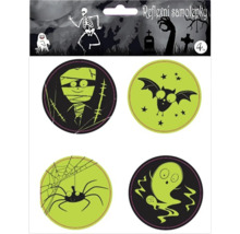 Reflexní samolepky s halloweenskými motivy, čtyři kusy