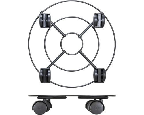 Kovová podložka pod květináč se čtyřmi kolečky