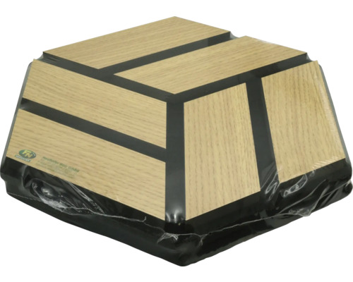 Čtvercová dřevěná dekorační deska s černým okrajem zabalená ve fólii