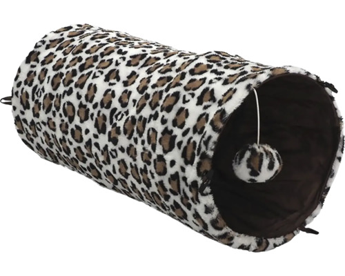 Hračka pro kočky tunel šusticí plyšový 50 x 24 cm leopardí vzor