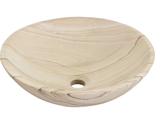 Umyvadlo na desku Differnz Sandstone přírodní kámen béžová 40 x 40 x 15 cm 38.251.05-0