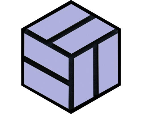 Akustický panel HEXAGON 19x300x260 mm levandulový foliovaný Symbol pro kontejner ve tvaru krychle
