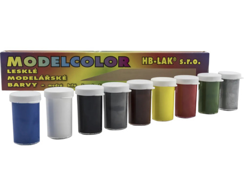 Modelářské barvy HB-Lak Modelcolor lesklé sada 9× 20 g