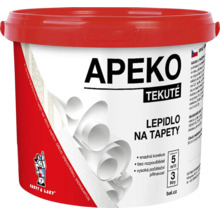 Kbelík tekutého lepidla na tapety APEKO pro papírové, dřevovláknité, dřevěné, dřevotřískové a sádrokartonové tapety