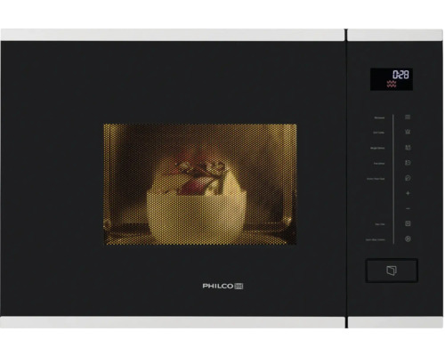 Mikrovlnná trouba Philco s jídlem uvnitř