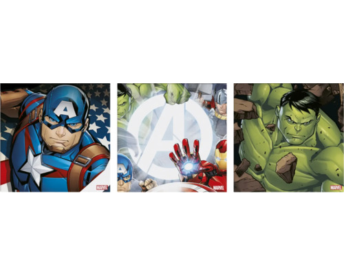 Obraz na plátně 3ks Set Avengers 30x30 cm