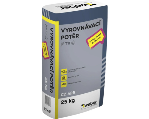 Betonový potěr Weber CZ425 vyrovnávací, 25 MPa, 25 kg