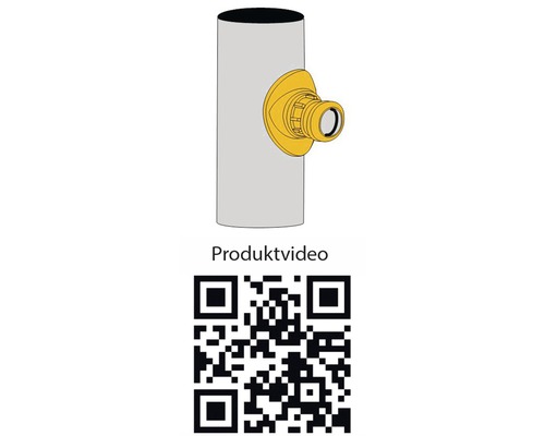 Potrubní průchodka s QR kódem k videu produktu