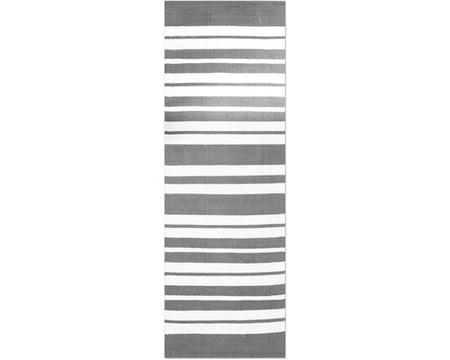 Koberec z proužků látek Stripe šedý 60x180 cm