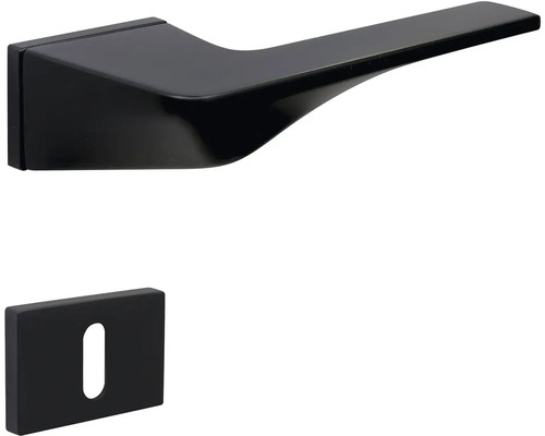 Černé kliky ke dveřím s krytkou na klíčovou dírku