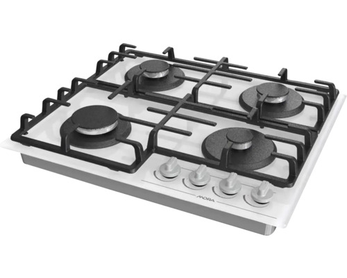 Plynová varná deska Mora se čtyřmi hořáky a ovládacími knoflíky