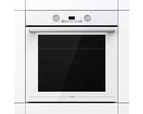 Bílá vestavná trouba Mora v kuchyňské lince