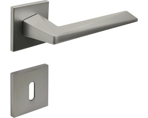 Sada kliky ke dveřím s hranatou rozetou a klíčovou rozetou