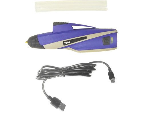 Tavná pistole s lepicími tyčinkami a USB kabelem