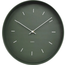 Zelené analogové křemenné nástěnné hodiny se značkami