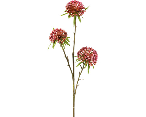 Umělá rostlina okrasný česnek Allium 62 cm růžová
