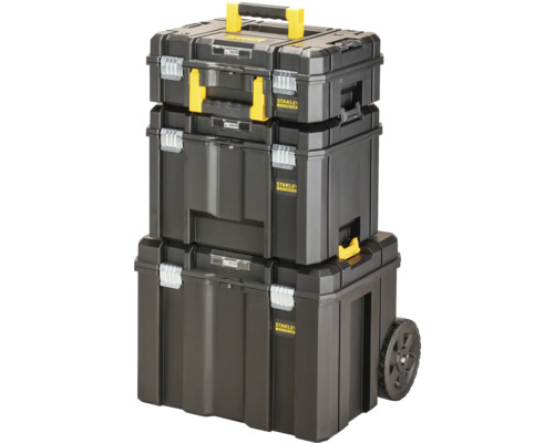 Stohovatelné kufříky na nářadí s kolečky pro přepravu