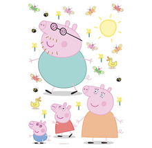 Samolepka na zeď Peppa Pig s motýly a květinami
