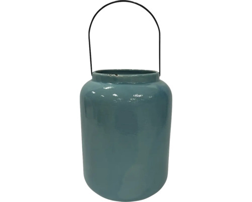 Dekorativní lucerna z keramiky s kovovou rukojetí