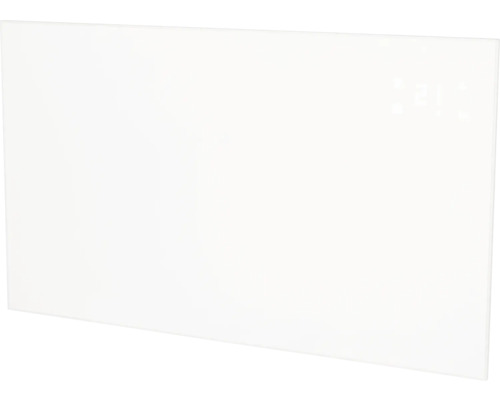 Bílé skleněné topení s digitálním displejem