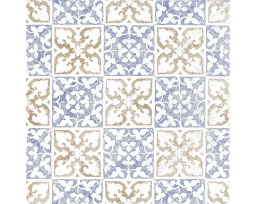 Vzor dlaždic s geometrickými a květinovými motivy