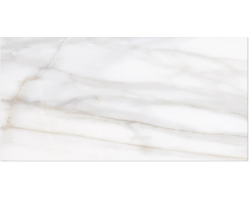 Dlažba Obklad imitace mramoru LUCCA Bianco Gold mat 30x60 cm Mramorová dlaždice s žilkováním