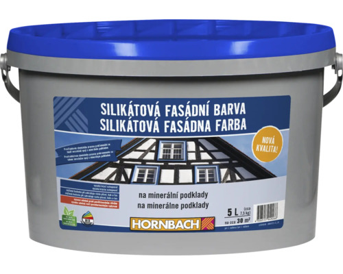 Fasádní silikátová barva Hornbach 5 l bez konzervantů Fasádní silikátová barva Hornbach 5 l bez konzervantů