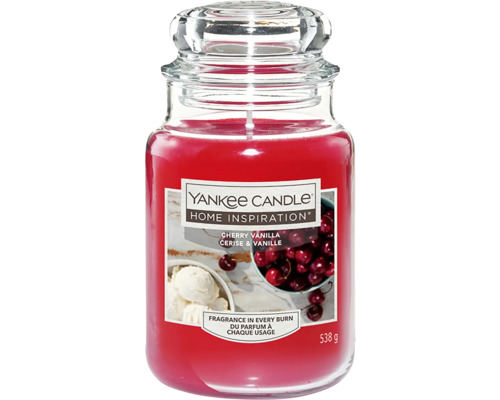 Vonné svíčky Yankee Candle Cherry Vanilla ve sklenici s víčkem