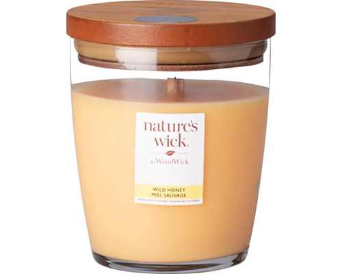 Vonná svíčka ve skle WoodWick Nature's Wick tumbler střední WILD HONEY 286 g Vonná svíčka Nature''s Wick s dřevěným víčkem a vůní divokého medu