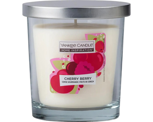 Yankee Candle Home Inspiration vonná svíčka Cherry Berry ve sklenici s víčkem