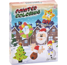Malovaná dekorace k vymalování s vánočními motivy v balení