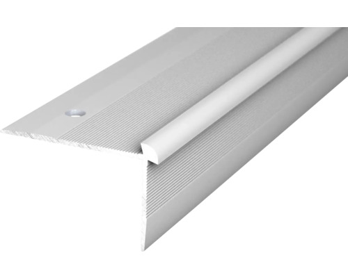 Schodový šroubovací profil stříbrný 39,5 x 25,5 mm, 2,5 m Schodový profil z hliníku s protiskluzovým proužkem