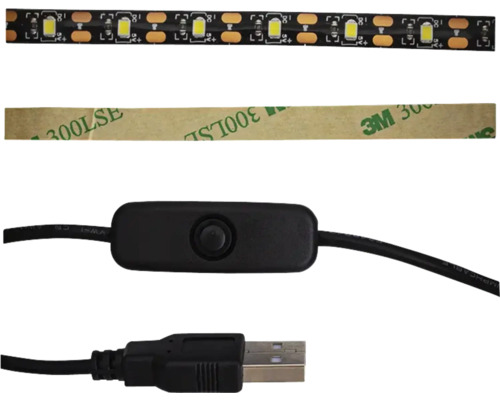 LED pásek pro TV 3,5 W 220 lm 6000 K 1 m + 1 m přívod s USB LED pásek s lepicí páskou, spínačem a USB konektorem