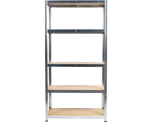 Kovová police s pěti policemi pro skladování